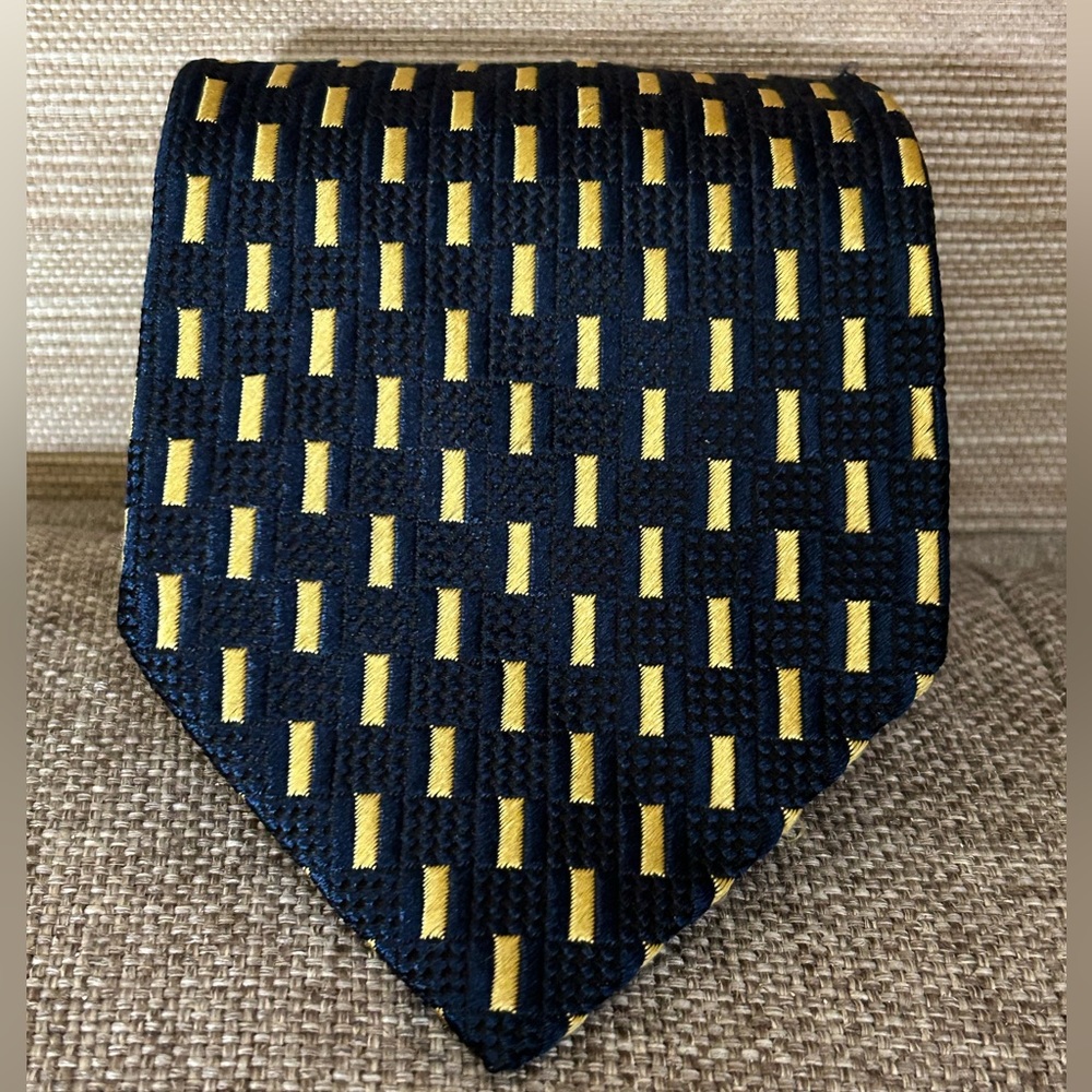 ERMENEGILDO Zegna men’s tie blue gold 60”